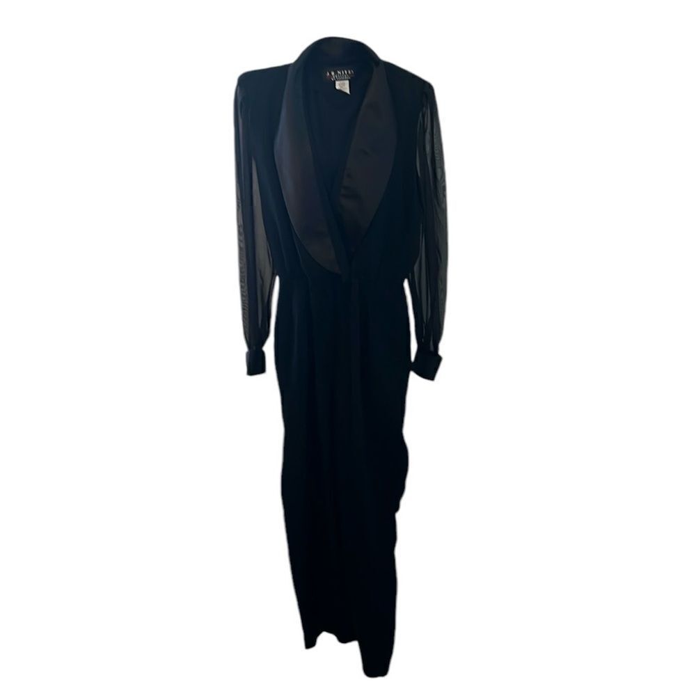JPNites Petites by Caliendo vintage sz5/6 wrap front sheer sleeves jumpsuit EVC
